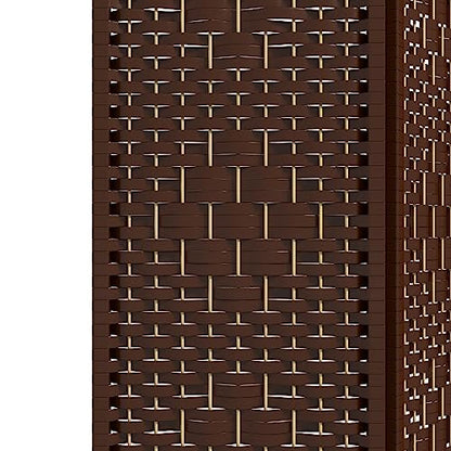 HOMCOM 6 Panel Room Divider, Folding Privacy Screen, 5.6', Brown | Room Separator, Wave Fiber Freestanding Partition Wall Divider - color: Brown, size: 6 Panel
