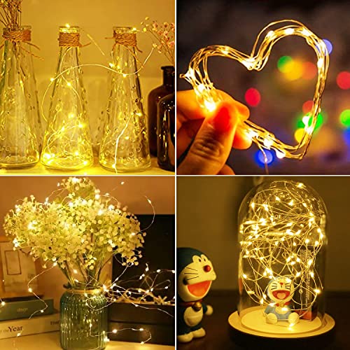 btfarm 3 Pack Fairy Lights Battery Operated Twinkle Lights with 3 Modes | 7Ft 20 Led String Light, Waterproof Bulk Small Mini Silver Wire for Christmas Mason Jars Wedding Table Centerpiece,Warm White - color: Warm White, size: 3 Pack