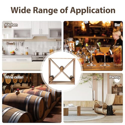 Stackable Wine Rack 48 Bottle Liquor Display Storage Cube Free Standing Floor Wine Cabinet for Cellar & Kitchen - size: 48 Bottles
