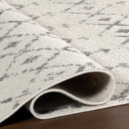 nuLOOM Blythe Grey Trellis Power Loomed Runner Rug, 2' x 18' - color: Blythe Grey, size: 2'6" x 18' (Rectangular)