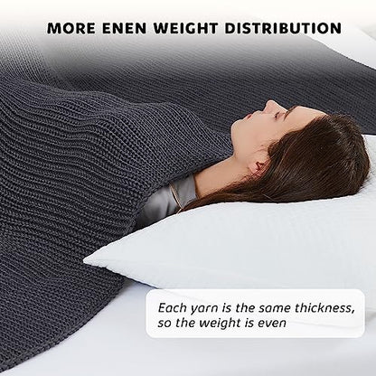 L'AGRATY Knitted Weighted Blanket - 48"x72" 12lbs Cooling Chunky Knit Heavy Blanket for Adults Braided Crochet Throw Thick Cable Yarn Knit Decorative No Beads Evenly Weighted Machine Washable | No Beads Evenly Weighted Machine Washable Chunky Braided Croc