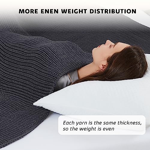 L'AGRATY Knitted Weighted Blanket - 50"x60" 7lbs Cooling Chunky Knit Heavy Blanket for Adults Braided Crochet Throw Thick Cable Yarn Knit Decorative No Beads Evenly Weighted Machine Washable | No Beads Evenly Weighted Machine Washable Chunky Braided Croch