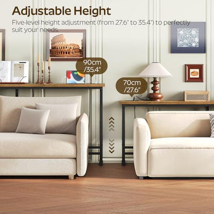 Narrow Console Table with Outlets, Skinny Behind Couch Table, Narrow Long Sofa Table for Living Room, Hallway, Entryway