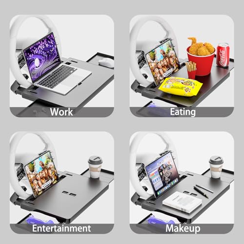 Steering Wheel Tray, Car Food Tray, Car Desk for Laptop, Multipurpose Car Table for Eating & Work, Adjustable Car Tray with Drawer and Anti-Slip Protective Adhesive - size: Steering Wheel Tray