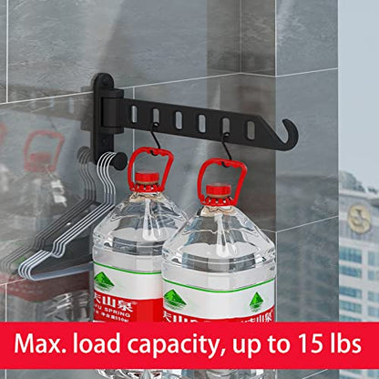 JOOM Laundry Drying Rack Wall Mounted Clothes Drying Rack Clothes Hanger Black - color: Black, size: two pack