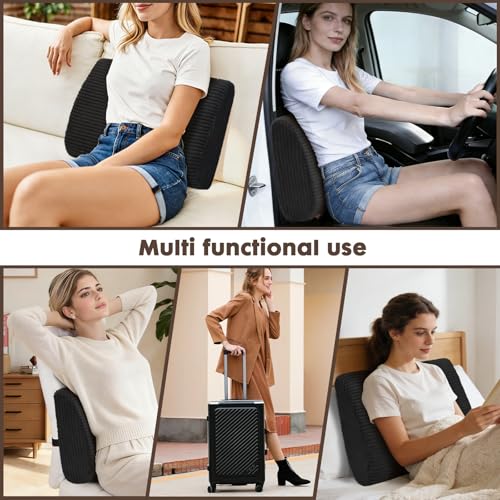 Large Lumbar Cushion Lumbar Support Pillow, Ergonomic Lumbar Pillow with Machine Washable, Help Relieve Pain of Back, Lumbar, Tailbone and Sciatic Nerve Support. (Black) - color: Black