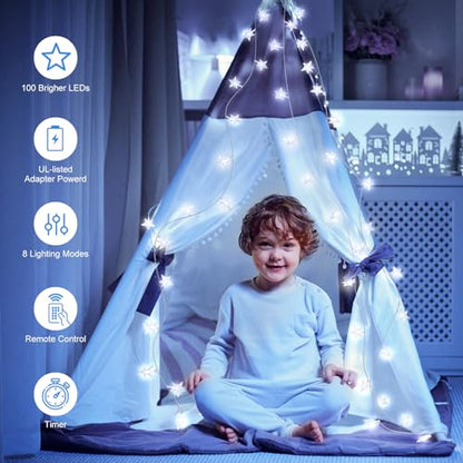 Minetom Star String Lights - color: White - 33ft
