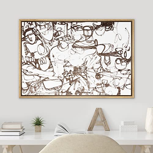 SIGNWIN Framed Canvas Print Wall Art Graffiti Street Art Grunge Landscape Abstract Geometric Illustrations Modern Art Minimalism Relax/Calm Zen for Living Room, Bedroom, Office - 16"x24" Natural - color: A11-2211-n08, size: 24"L x 16"W