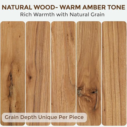 Dreamland 18 Inch Long Floating Shelves Set of 2, Rustic Solid Elm Wood Floating Shelf Wall Mounted, 8 Inch Deep Wall Shelves with Invisible Bracket for Living Room Bathroom Bedroom Kitchen, Natural - color: Natural, size: Flat Edge - 18"L