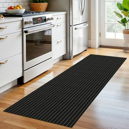 Washable Runner Rug, Non Slip Hallway Runner, 2x6 Ft, Black/Grey | Washable Braided Runner Carpet, Non Slip Rubber Dot Backed, For Hallway, Kitchen, Entryway, Bedroom, Laundry Room, Foyer - color: Black and Grey, size: 2' x 6' (Rectangular)