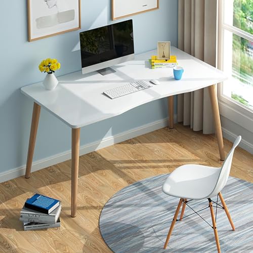 Computer Desk, Small Home Office Desk for Bedroom, Modern Simple Style Computer Gaming Desk, 27.56x15.75x28.74 inches, 150kg Bearing, White - color: White 100cm