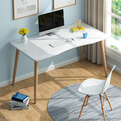 Computer Desk, Small Home Office Desk for Bedroom, Modern Simple Style Computer Gaming Desk, 27.56x15.75x28.74 inches, 150kg Bearing, White - color: White 100cm