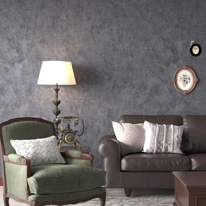 3yecao 16"×591" Big Roll Large Size Thick Dark Blue Grey Concrete Wallpaper Peel and Stick Waterproof Gray Concrete Contact Paper Vinyl Adhesive Glossy Cement Sticker for Bedroom Living Room Gym Walls - color: Light Blue Grey, size: 16" x 591"