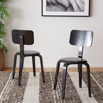 SAFAVIEH Home Collection Luella Black Stackable Dining Chair Set of 2 - color: Black