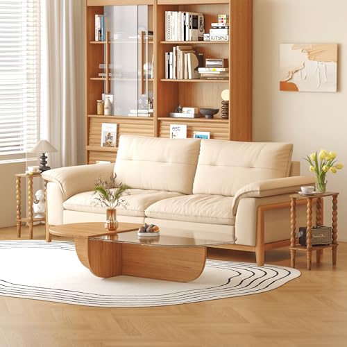 Veegle Narrow Side Table, Small End Table with Storage Shelf, 2-Tier Small Coffee Tables for Living Room, Bedroom, Narrow Spaces (Rustic Brown) - color: Rustic Brown-2 Tier Shelf