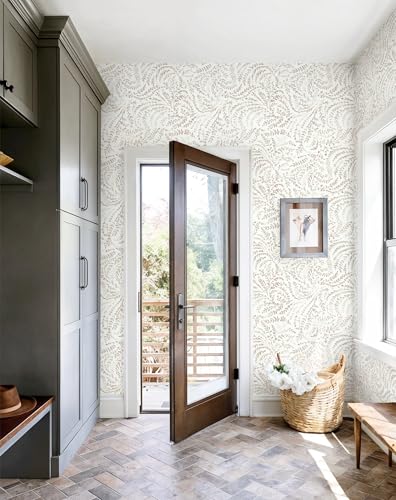 Peel and Stick Wallpaper Modern Boho Contact Paper Neutral Beige Wall Paper Removable Waterproof Self Stick Renter Friendly Wallpaper for Bedroom Living Room Bathroom Kitchen Vinyl 17.3"x78.7" - color: Light Brown, size: 17.3" x 78.7"