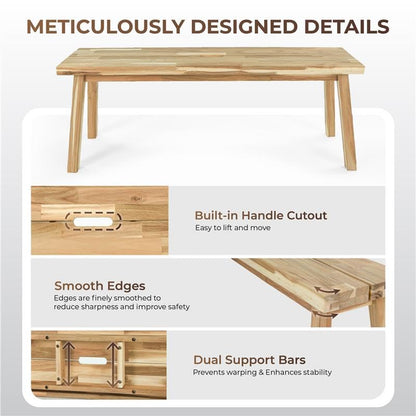 ARROWSTONE Solid Wood Bench for Entryway, Bed Bench, Dining, Plant Stand - Wooden Bench Indoor (47 inches) - size: 47 inches