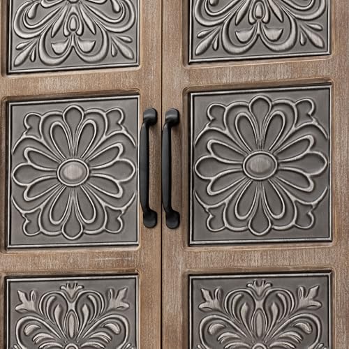 COSIEST 48" Tall Farmhouse Accent Cabinet with Doors and Drawers, Rustic Wood Storage Cabinet with Adjustable Shelves for Living Room or Entryway - size: 48 Inch Tall (2-Door 2-Drawer)
