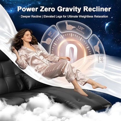 Home Theater Seating, 3 Seat Power Loveseat Recliner Sofa with Heat Massage | Wall Hugger Reclining Loveseat with USB, RV Couch with LED Lights, Flip Backrest, Cup Holders for Movie Theater, Gaming Room - color: Black, size: 92" - 3 Seats