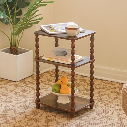 Fultyle Side Table, Small End Table with Storage Shelf, Modern Bedside Table Night Stand for Living Room, Bedroom, Office and Small Spaces (Rustic Brown) - color: Rustic Brown