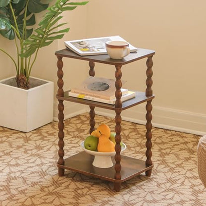 Fultyle Side Table, Small End Table with Storage Shelf, Modern Bedside Table Night Stand for Living Room, Bedroom, Office and Small Spaces (Rustic Brown) - color: Rustic Brown