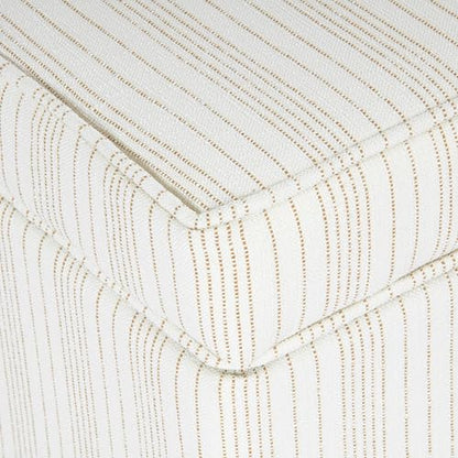Spatial Order 24" Dinah Collection Storage Ottoman - Cream Marigold Pinstripe Fabric - color: Cream Marigold Pinstripe Fabric