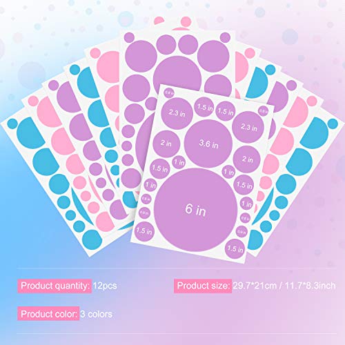 Zonon 264 Pcs Polka Dot Wall Decals for Classroom Decor Kids Circle Wall Sticker Vinyl Peel and Stick Colorful Removable for Nursery Bedroom Playroom Living Room(Lilac, Pink, Blue) - color: Lilac, Pink, Blue, style: Classic