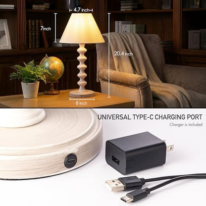 O'Bright Ember Rechargeable Table Lamp (Whitewashed_Baluster) - color: Whitewashed_Baluster