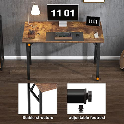 Need 47 inches Computer Desk Office Desk Folding Table with BIFMA Certification Computer Table Workstation, Rustic Brown AC5FB-120 | No-Assembly, Sturdy Foldable Desk for Home Office, Bedroom, Dorm Room, Student Study, Collapsible, Wide, Easy Storage - co