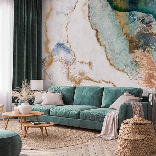 Wall Mural Faux Stone 77x55 in - Peel and Stick Self-Adhesive Wallpaper Removable Large Sticker Foil Wall Decor Print Picture Image Design Marble Abstract 3D Effect f-A-10028-a-a - color: #02, size: 77"Wx55"H Self-Adhesive
