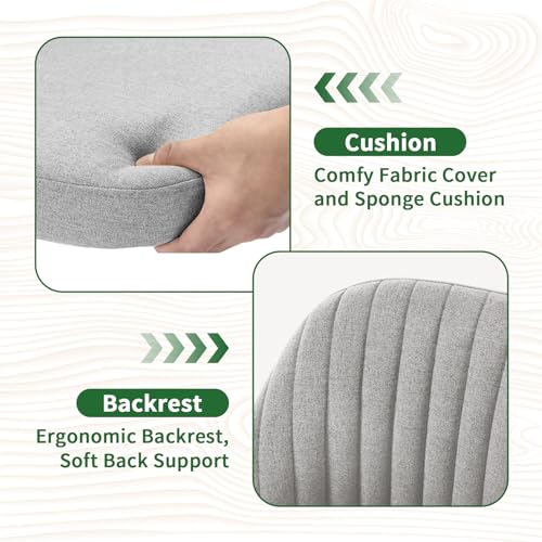Armless Desk Chair with Comfortable Fabric Cover,Modern Home Office Chairs with Swivel Wheels for Computer Task Chairs Cute Vanity Chairs Adjustable Height for Living Room,Bed Room,Conference Office - color: Grey