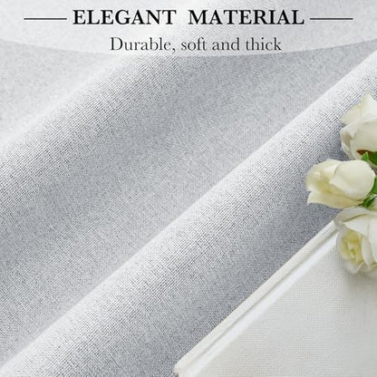 RYB HOME 100% Blackout Linen Look Curtains Thermal Insulated 100% Privacy | Thermal Insulated, Room Divider Window Drapes, Bedroom Living Room Doorway, Grommet, Grayish White, W60 x L84,1 Panel - color: Grayish White, size: 60"W x 84"L (Pack of 1)