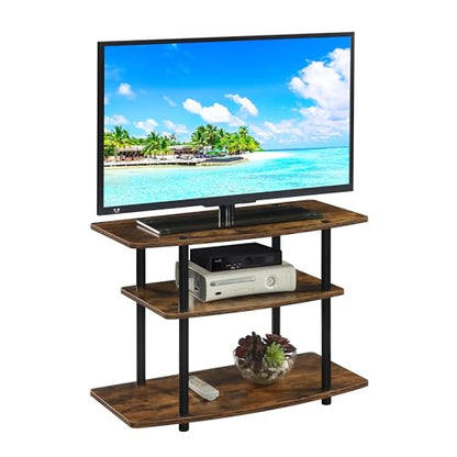 Convenience Concepts Designs2Go No Tools 3-Tier TV Stand 31.5" - Entertainment Center for TVs up to 37 Inches, Modern TV Console with Shelves for Living Room, Family Room, Barnwood/Black - color: Barnwood/Black