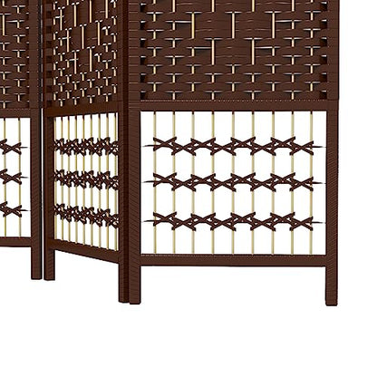 HOMCOM 3 Panel Room Divider, Folding Privacy Screen, 5.6', Brown | Room Separator, Wave Fiber Freestanding Partition Wall Divider - color: Brown, size: 3 Panel