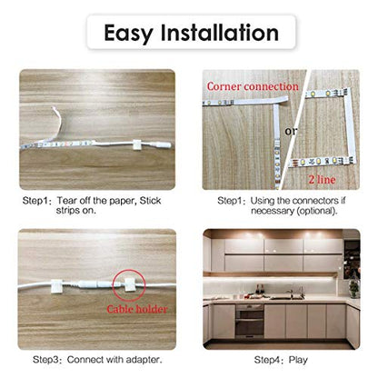 WOBANE Under Counter Light, Dimmable LED Under Cabinet Lighting, 6 PCS LED Strip Light Bars with Remote Control for Kitchen,Shelf,Pantry,Showcase,Desk,Cupboard 6000K White, Timing, 16W 1500LM,9.8 ft | 6 PCS 20inch ,6000K White, Timing, 16W 1500LM, Light B