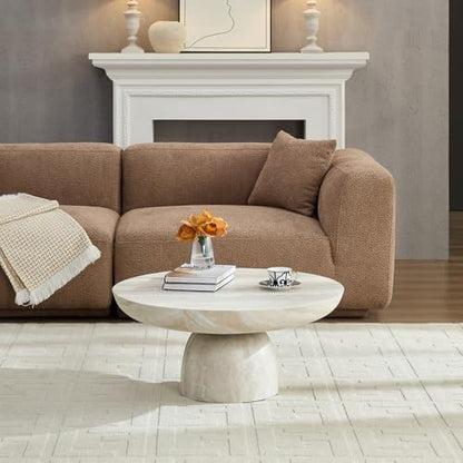 Mushroom Marble Coffee Table, Modern Fiberglass Center Table - color: 31.5'' Mars Pattern