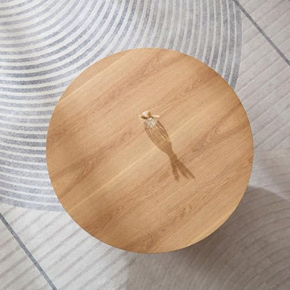 Round Coffee Table, Modern Accent Wood Tea Table for Living Room, Office, Apartment 33.07 Inch - color: 33.07" Floral-natural