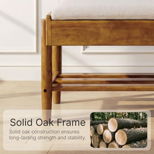 YEPDIN 2 Tier Shoe Rack Bench with Flip-Top Storage,39.3" Solid Wood Shoe Rack Bench with Chenille Cushion,for Entryway, Hallway,Living Room, Bedroom, Closet - color: Light