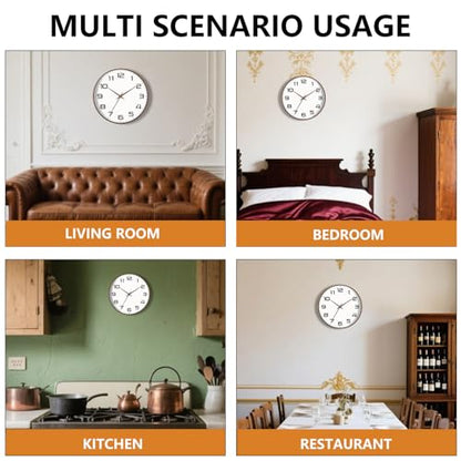 Woodgrain Wall Clock, Silent Non-Ticking Battery Operated Clock 10 Inch, Large Easy-to-Read Number Digital Wall Clocks, Modern Analog Clocks for Living Room Bedroom Kitchen Office Gym, Brown - color: Mocha Brown, size: 10 Inch