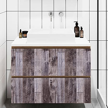 Yun-aeon Gray Wood Peel and Stick Wallpaper 17.3" X 400" Self Adhesive Wallpaper Backsplash Line Removable Wall Paper Bathroom Old Furniture Renovation Furniture - color: Natural Wood-Gray, size: 17.3" x 400"