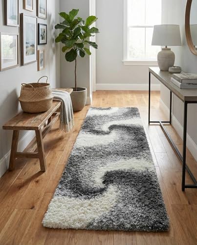 Rugs.com - Soft Touch Shag Rug – 7 Ft Runner Smoke Gray Shag Rug Plush Easy-Clean Runner for Hallways and Entryways - color: Smoke Gray, size: 2' x 6'7" (Runner)