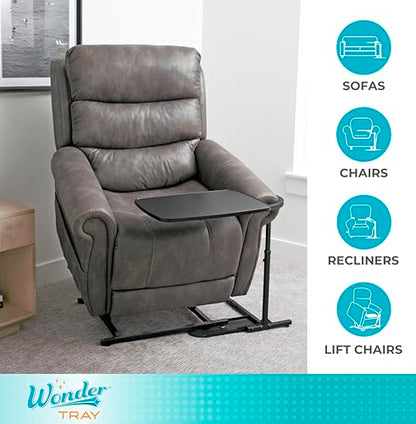 Stander Wonder Tray, Adjustable Swivel Table, Large Laptop Stand, Couch Desk, Side Tables & Gaming Bench, TV-Trays for Eating on Couches, Chairs, Recliners, Black - color: Black, size: Large