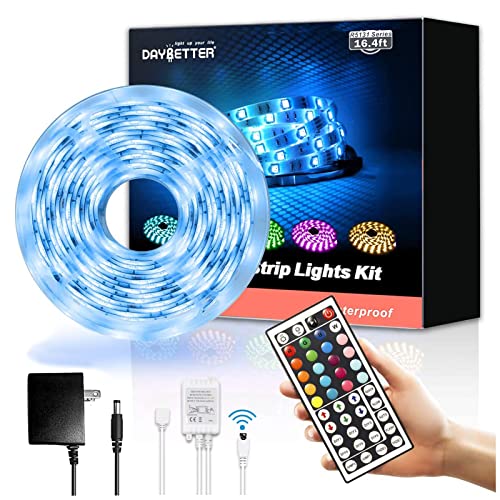 DAYBETTER Led Strip Lights 16.4ft Waterproof Color Changing Led Lights with Remote Controller - size: 16.4ft