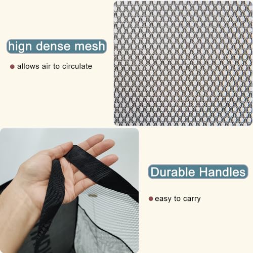 2Pack Mesh Pop Up Laundry Hamper, Foldable Laundry Basket with Side Pocket for Bedroom, Laundry Room, Travel, Cruise (Black+Blue) - color: Black + Sky Blue