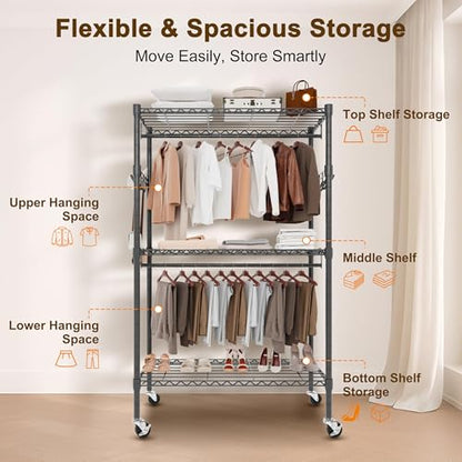 Whitmor Modern Industrial Wardrobe - color: 43 x 18 x 80 inch,Black