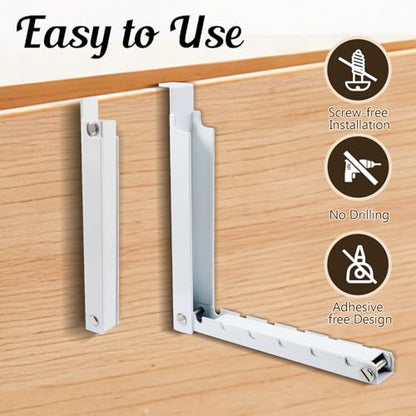 Zorfeter 1 PCS Over The Door Hanger, Foldable Drying Rack 10 Ridges, White | Heavy Duty Space Saving, For Laundry Bedroom Travel - color: White