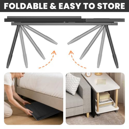 Laptop Bed Desk, 5-Angle Adjustable Bed Laptop Table with Cup Holder | Foldable Laptop Stand for Couch & Sofa, Portable Laptop Tray for Adults Writing Reading Eating, Black - color: Black