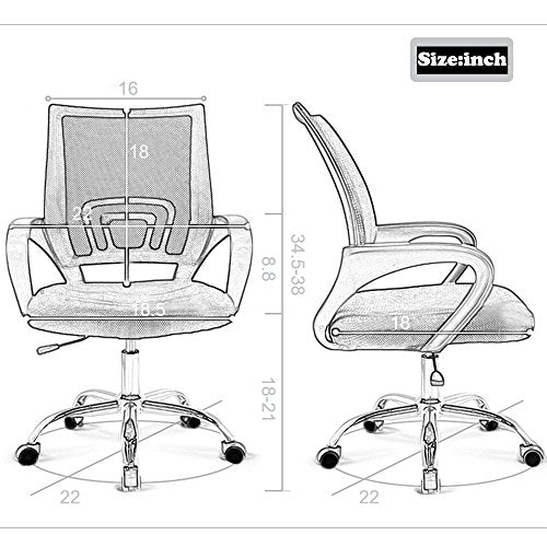 Office Chair Ergonomic Cheap Desk Chair Mesh Executive Computer Chair with Arms for Back Pain, Set of 2 - color: Red, size: 2 Pcs