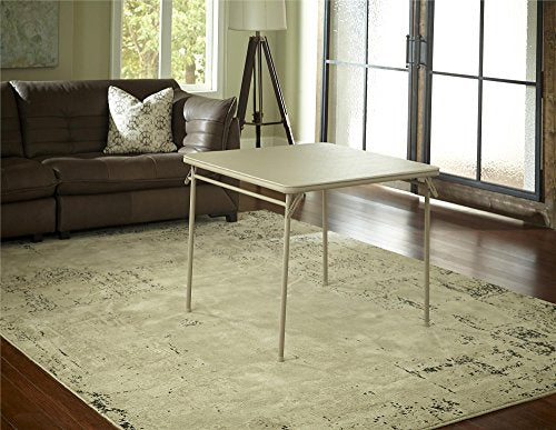 COSCO 34" Square Vinyl Top Folding Card Table, Antique Linen - color: Antique Linen