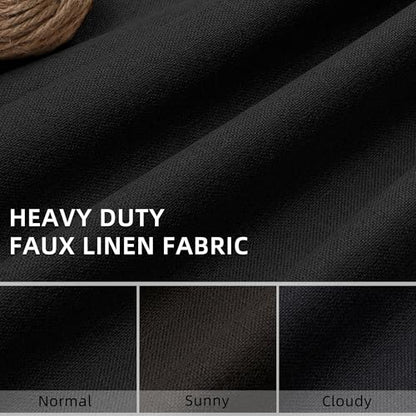 ChrisDowa Black Blackout Curtains 45 Inches Long 2 Panels for Bedroom | Room Darkening,Light Blocking,Thermal Insulated,Faux Linen,Farmhouse,Grommet,Window Treatment,Drapes,Living Room,52x45 - color: Black, size: 52"W x 45"L (Pack of 2)